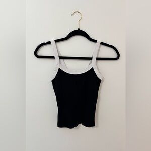 Black and White Ribbed Tank Top